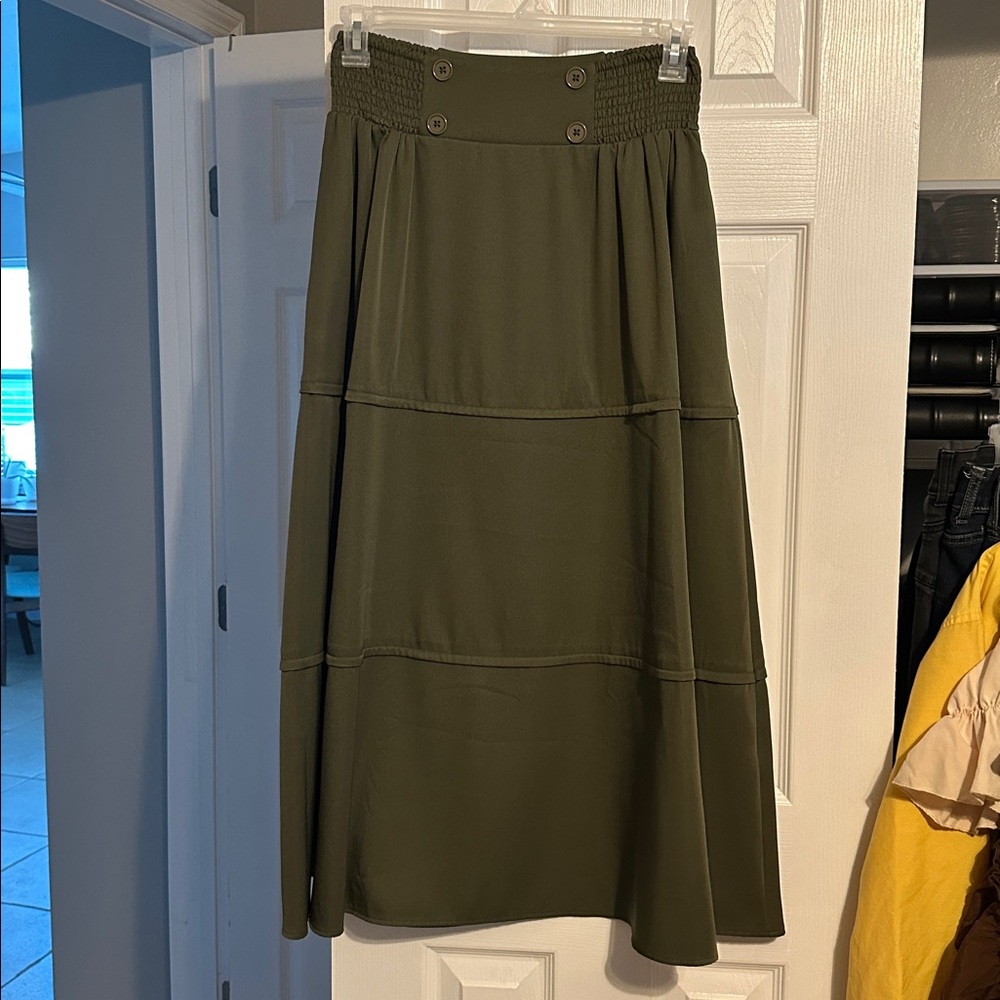 Chic Green A-Line Women's Skirt